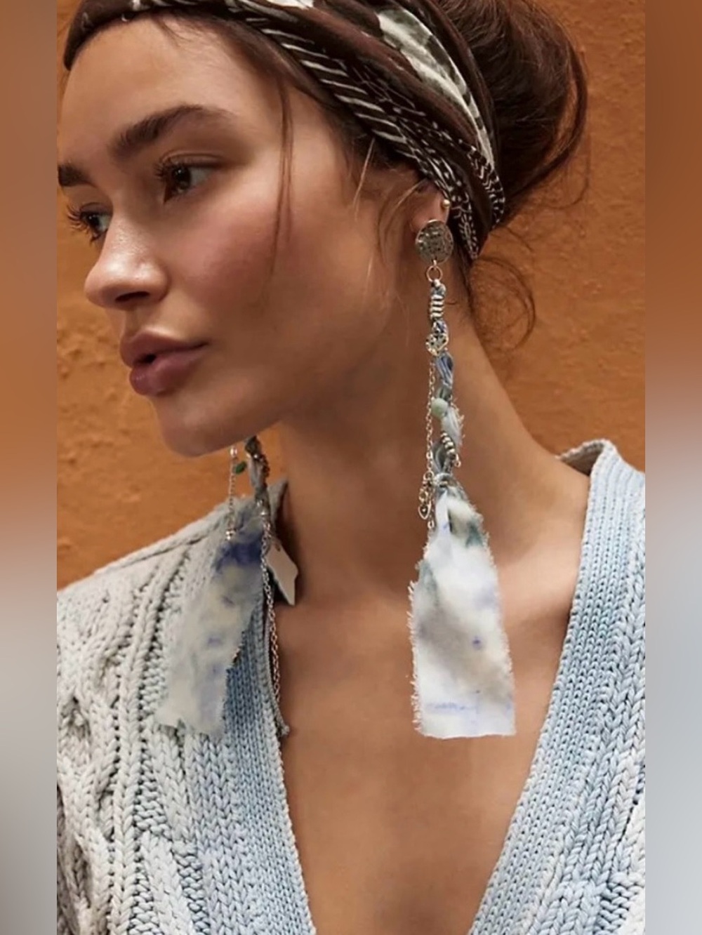NWT Free People Clearwater Dangle Earrings Silver Blue New
